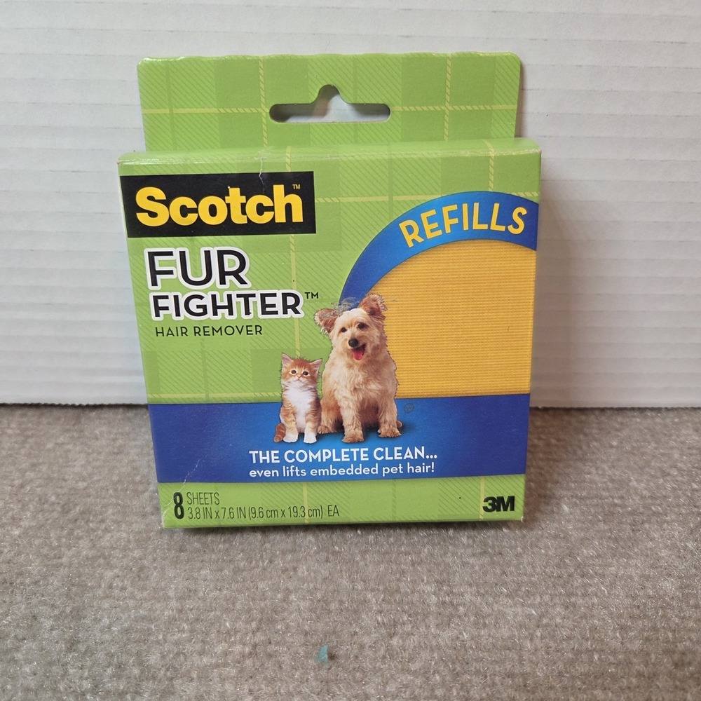 Scotch Fur Fighter 8 Refill Sheets Upholstery Pet Hair Fur Remover